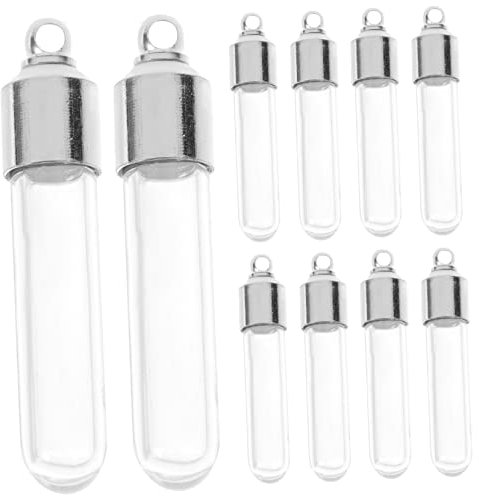 Alipis 10 bottiglie di vetro tubolare per profumo, in vetro, con chiusura