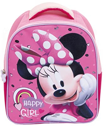 Superdiver - Sac à dos enfant Minnie Mouse - Licence officielle Disney - Idéal pour l’école et la maternelle - Parfait pour filles et garçons - Couleur rose - Dimensions : 24x20x10 cm