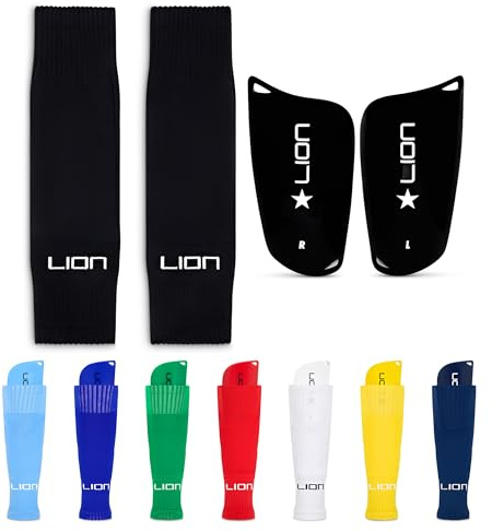 All-in-One Football Sleeve/Guard Combo for Kids – Matching Football Sleeves with Built-In Shin Guards – Perfectly Matches Your Kit Colours - Black