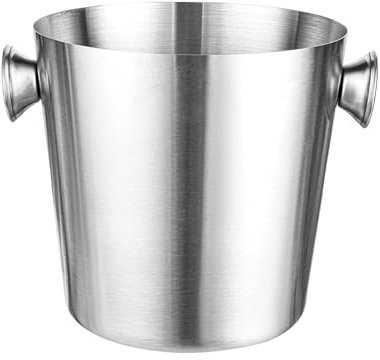 Secchiello per il ghiaccio per vino, refrigeratore per bevande, in metallo, da 2 l, con manico, per champagne, birra, cocktail