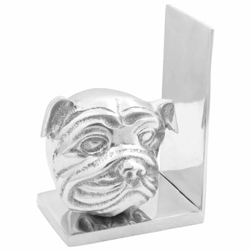 Mokuyary Bokstöd set med 2 silver, 8 x 12 x 16,5 cm, bokhylla, bokstativ för kontor, skola, hem