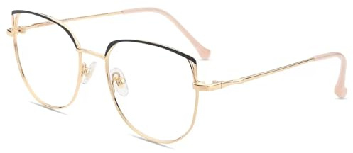Firmoo Gafas Luz Azul para Mujer Hombre, Filtro Antifatiga Anti-luz Azul y contra UV400 Ordenador Gaming PC de Gafas Montura de Metal Moda