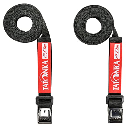 Tatonka Packriemen Easy Strap 18mm / 2m (2 Stück) - Zwei Spanngurte mit Metallschließe - 1,8 cm breit und 200 cm lang - Zur Volumenregulierung oder zum Befestigen von Ausrüstung