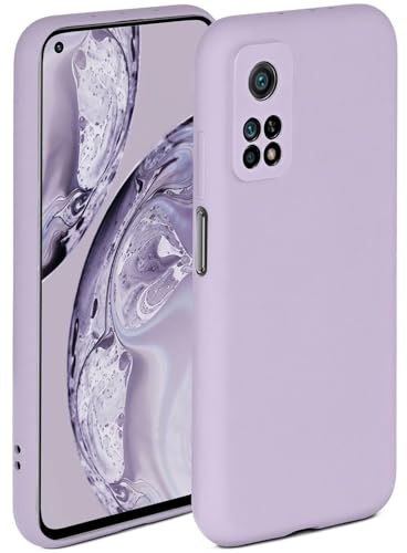 ONEFLOW Mjukt fodral kompatibelt med Xiaomi Mi 10T/Mi 10T Pro-fodral av silikon, upphöjd kant för skärmskydd, två lager, mjukt mobiltelefonfodral – matt syren
