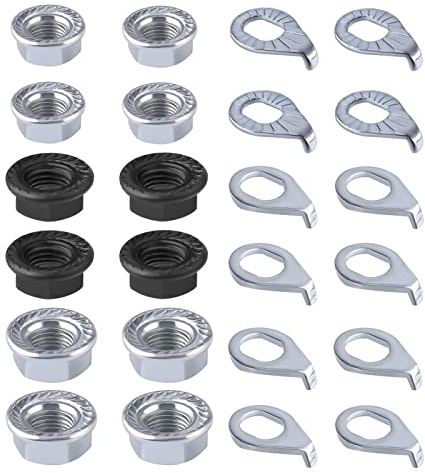 12 Stück Achsmutter Fahrrad,Fahrrad Muttern,Flanschmuttern - Flanschmuttern mit Sperrverzahnung Edelstahl,M8 M9.5 M10 Tretlager Fahrrad Zubehör,Anwendbar auf Bergfahrräder Enthält 12 Stück Pad