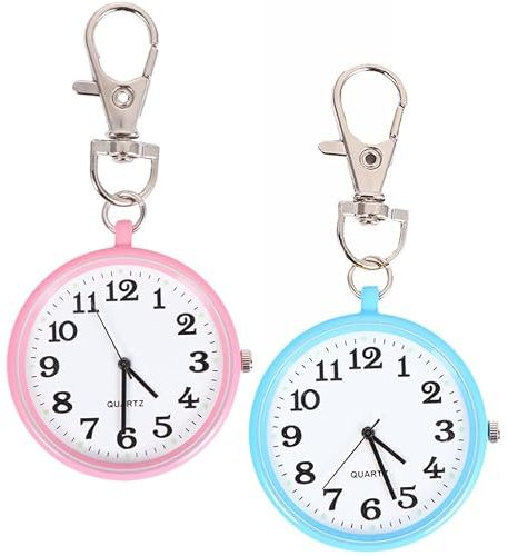 Mikikit 4 Pièces Hommes Infirmière Infirmière Boucle Bleue Montre - Rose Simple Créatif Mini Étudiants en Médecine Et Infirmières Clés Montre Festival Enfants Poche pour Unisexe - Montres