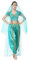 IWEMEK Frauen Aladdin Kostüm Erwachsene Araber Jasmin Prinzessin Kleid Crop Top + Hose + Schal Märchen Cosplay Halloween Karneval Kostüme Verkleidung Party Outfits Blau XL