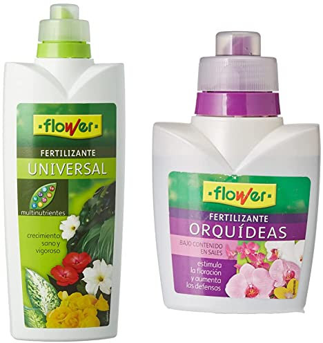Flower Fertilizante Líquido Universal, 1000 ml & Abono Líquido Orquídeas, 300 ml