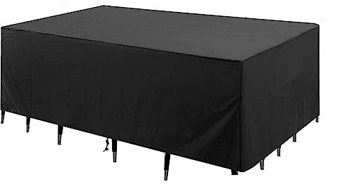 Oxford 600 - Fundas de patio impermeables de servicio pesado para muebles de exterior, 260 x 140 x 100 cm, fundas de muebles para exteriores, impermeables y resistentes al viento, anti-UV, funda