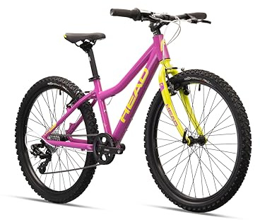 HEAD Unisex Youth Lauren 1.0 24 PG Children's Bike, Viola/Verde, 34