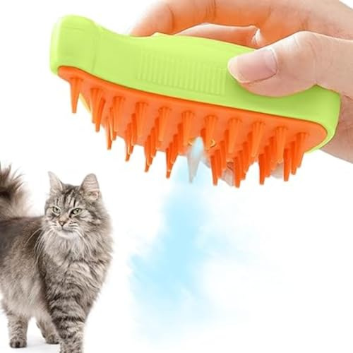 Cepillo de vapor autolimpiante 3 en 1 para gatos - Peine de masaje eléctrico multifuncional