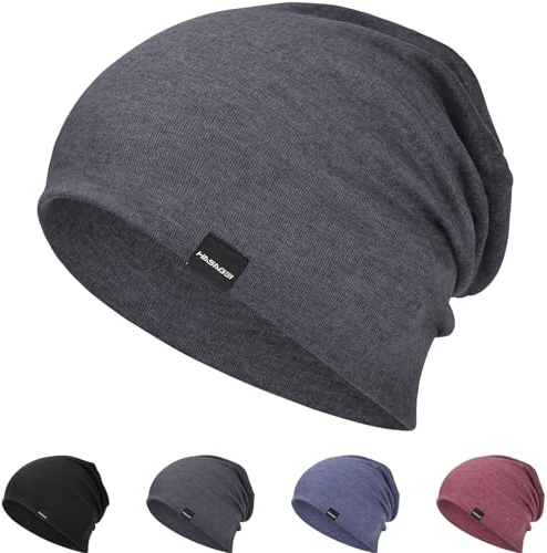 Berretto da uomo e donna, leggero, morbido, sottile, traspirante, elastico, per primavera, autunno e inverno, grigio., Taglia unica