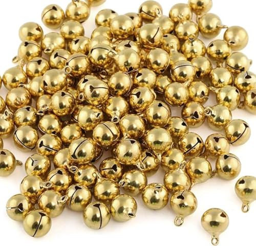 14 mm Glöckchen Kupferglocken, 50 Stück Glöckchen Golden Schellen Glocken aus Kupfer für Schmuck Basteln Geschenkverpackung Weihnacht Fest Dekoration