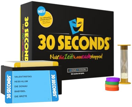 DENKRIESEN - 30 Seconds® - Nur die Zeit kann euch stoppen! | Ab 12 Jahren | 3+ Spieler | Brettspiel | Partyspiele für Erwachsene | Familienspiele | Bis zu 16 Spieler | 2400 Begriffe