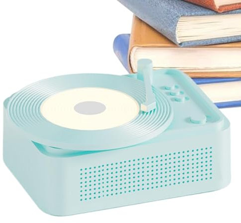 Platines stéréo – Tourne-disque portable avec haut-parleurs intégrés | Lecteur de musique sans fil rechargeable, décoration de bureau vintage | Tourne-disque pour divertissement à domicile, lecteurs