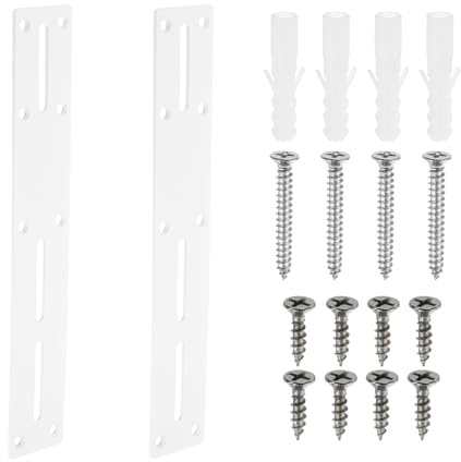 QUARKZMAN Piastra Piatta in Acciaio Dritta, 2Pz 267x45mm - Piastra di Riparazione Resistente con Fori, Piastra di Montaggio in Metallo per Rinforzo con Viti per Riparazione Gazebo (Bianco)