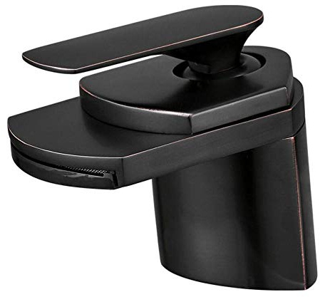 Basin Mixer tap Waterfall Bathroom Sink taps Brass hot and Cold Single Lever washbasin undercounter Basin Bathroom Sink Faucet-Brushed