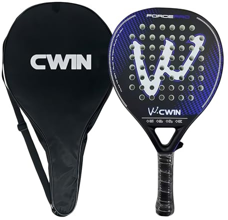 Padel Racket with Bag 100% Carbon Fiber, Pro Paddle Rackets for Adults, Carbon Fiber Surface with EVA Memory Flex Foam Core, Paddle Tennis Racket Perfect for Beginners & Players of All Ages (Blue)