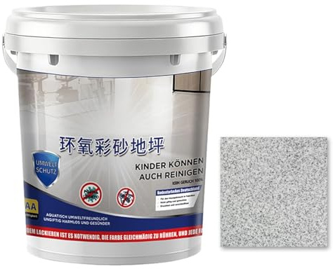 Pintura Epoxi De - Revestimiento Para Pisos De Concreto De 5,12 Pulgadas | Pintura Antideslizante Para Pisos, Autonivelante Resistente Al Desgaste Para Duchas, Garajes Y Dormitorios, Lug