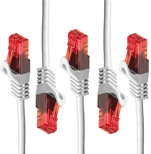BIGtec LAN Kabel 3m Netzwerkkabel weiss - 5 Stück - Gigabit Ethernet Kabel RJ45 Stecker Patchkabel für Patchpanel Netzwerk Switch Gaming kompatibel Playstation 5 PS5 XBOX Nintendo Switch 2-Station