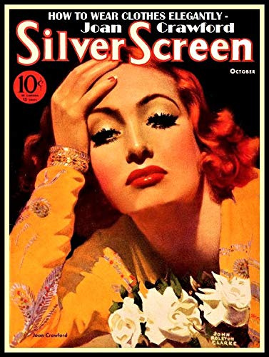 Joan Crawford Magnetic Canvas Poster Print Silver Screen Magazine Cover Fridge Magnet 6x8 Large