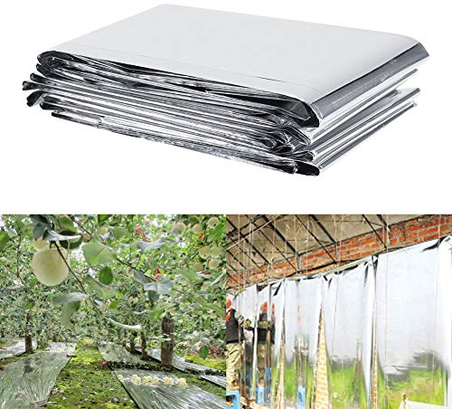 Nikou Pellicola Riflettente per Piante, Pellicola Riflettente in Mylar Argentata Pellicola in laminato Mylar, Alta Riflettente, Aumenta Efficacemente la Crescita delle Piante per Serra da Giardino