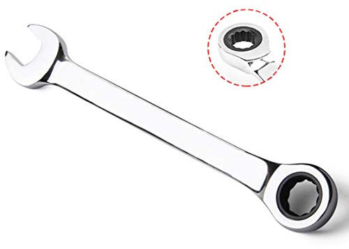HIOD Clé à Cliquet avec 72 Dents Rochet 6-32mm Torx/Extrémité Ouverte Usage Double Clé Outil Professionnel de Réparation de Clé,23mm