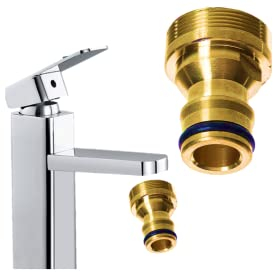 ZOTTI Tap to Garden Attachment - Brass | Kitchen Sink to Garden Hose Connector | Indoor & Outdoor Fittings | Leakproof & Anti-Rust | Universal Standard Fitting | Easy DIY Hosepipe Replacement