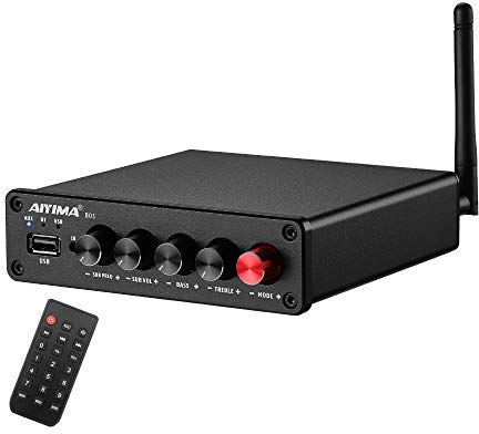 AIYIMA Amplificateur stéréo B01 Bluetooth 5.0 Digital 2.1 - Amplificateur audio 50 W x 2 + 100 W Sub avec USB