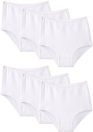 Channo Mutandine da Donna a Vita Alta Classiche in Cotone, Lisce, Morbide e Comode, 100% Cotone - Pacco da 6, Bianco, XXL