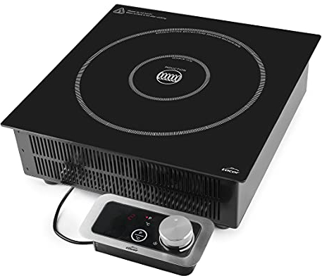 Lacor - 69371 - Placa Inducción Portátil Pro, Cocina Portátil Profesional, Sistema IPX3, 10 Niveles de Potencia, Apta para Diámetros entre Ø12 cm y Ø28 cm, 3500W, Negro