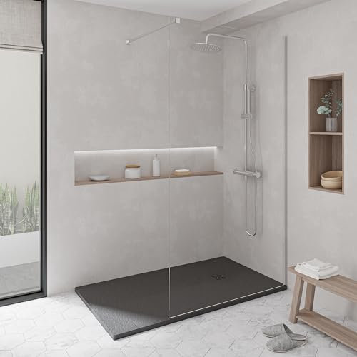 KOES - Plato de Ducha de Resina Modelo NILO – 70x100 – Negro RAL 9005