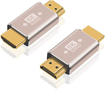 Duttek 8K HDMI Adapter 2.1, HDMI Stecker Auf Stecker Adapter unterstützt 8K@60Hz, 4K@120Hz HDR, Dolby, eARC, HDCP2.3 für Laptop, PC, Monitor, Roku TV(2 Stück)