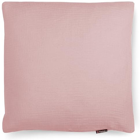 PinkZebra Bio-Musselin Kissenbezug 80 x 80 cm für Kinder & Erwachsene, ÖkoTex Zertifiziert, weicher Kopfkissenbezug GOTS-Zertifizierung, Musselin Kissenhülle, Altrosa