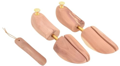 vidaXL Schuhspanner mit Schuhlöffel, Schuhformer mit Knaufs Federn, Schuhdehner für Herren, Schuhweiter Schuhstrecker, Massivholz Zeder