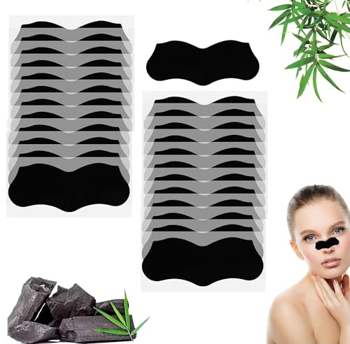 Cerotto Naso Punti Neri, Cerotti Rimuovi Punti Neri, Strisce Punti Neri Naso, Pulizia Profonda Carbone di Bambù Strisce Nasali per Uomini, Punti Neri Rimozione Cerotti,25Pezzi