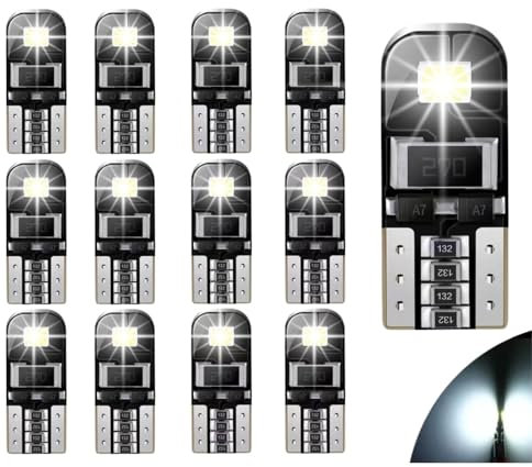 W5W Led. (12uds). Luces Led Coche. T10 12V CANBUS sin errores. Luces Led Interior, Matricula, Posicion, Cortesia. Bombillas led coche Ultrabrillantes. ALBURANⓇ