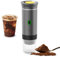Irishom Portable Coffee Machine for Car Home Travel 3 in 1 Cordless Electric Coffee Maker Work with Capsule and Ground Coffee 15Bar Mini Cold Brew and Heating Coffee Maker with 150ml Cup
