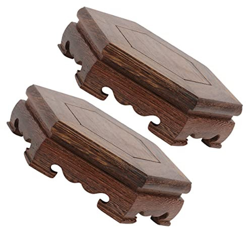 Milisten Base per Vaso in Legno Naturale Set 2 Pezzi, Supporto per Piante da Interno e Fioriere da Balcone, Piedistallo Stabile per Esposizione in Soggiorno e Ufficio