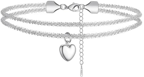 BMMYE Sterling Silver Anklet Ankle Bracelets for Women,Adjustable Silver Anklets for Women Hypoallergenic Ankle Bracelet
