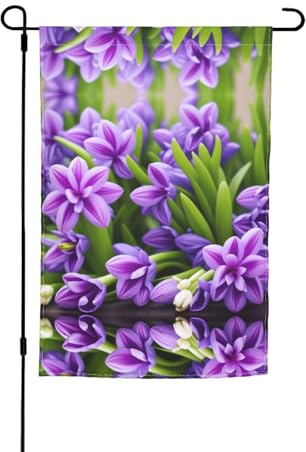 Bandiera da giardino viola giacinto 30,5 x 45,7 cm, resistente bandiera decorativa in poliestere stampato su entrambi i lati, per cortile, patio e balcone
