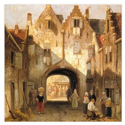 Charles Leickert The Old Port - Poster decorativo da parete su tela, per casa, bar, ristorante, garage, caffetteria, idea regalo, 50 x 50 cm