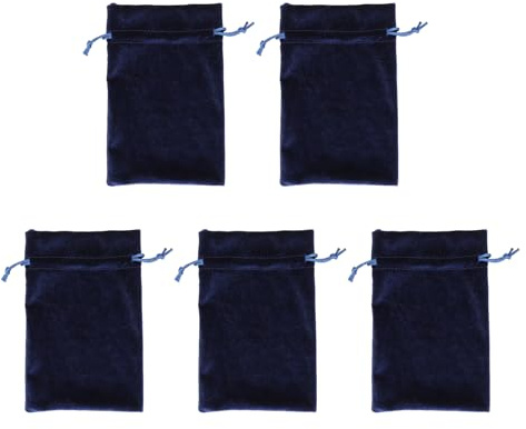 Pilipane 5 PZ Sacchetto Regalo di Velluto Multifunzionale Morbido Coulisse Sacchetto di Sacchetto di Sacchetto Dado per Gioielli Bracciale (Blu)