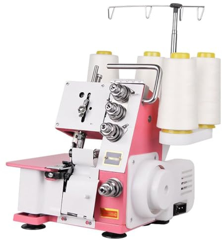 Máquina de overlock de servidor de servicio pesado, máquina de coser eléctrica de 1200 rpm con luz LED, costura de espesor máximo de 3.5 mm, ancho de overlock 4 mm/5 mm