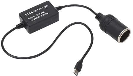 Vistreck 12V Bilcigarrtändaruttagsadapter för Dash Cam, GPS, LED-ljusremsor, Fordonselektronik (Typ C)