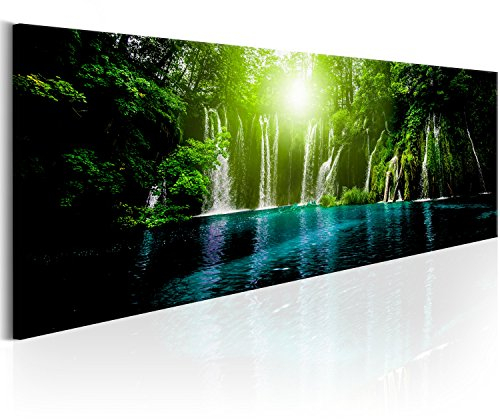 murando Acrylglasbild Wasserfall 135x45 cm 1 Teilig Wandbild auf Acryl Glasbilder Kunstdruck Moderne Acrylglas Platte Wanddekoration Geschenke Heimdekoration Glasbild Natur Landschaft Wald