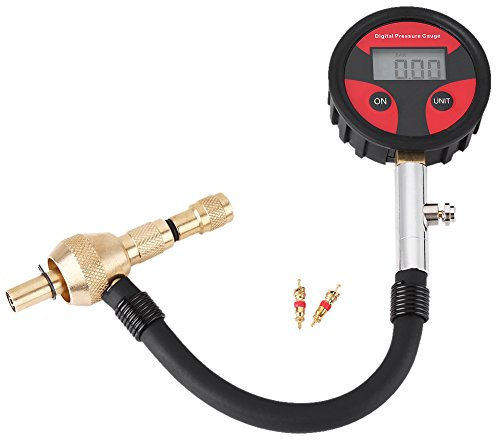 Qiilu Manometro Pressione Gomme, Misuratore di Pressione Digitali dell'Affissione a Cristalli Liquidi del Pneumatico del Camion della Bici del Motociclo dell'Auto con Centro della Gomma