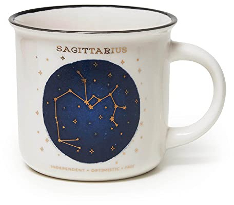 Legami - Tazza, Count Your Lucky Stars, Tazza in Porcellana New Bone China, Segno Zodiacale Laminato in Oro, Lavabile in Lavastoviglie, Capacità 350 ml, Tema Sagittarius