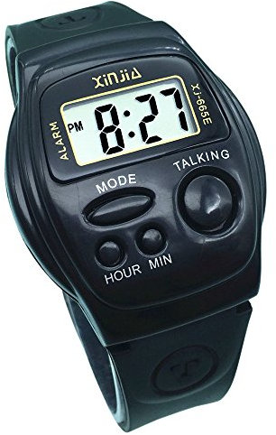 Orologio parlante digitale nero con allarme annuncio dell'ora in francese per Aveugle e le persone malspia FR-665TF-TF