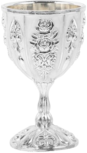 ULTNICE Chalice Goblet Cups Vintage Sliver Chalice of King Medieval Gothic Goblet Sculpture Metal Liqueur For Home Bar Wedding (2.76x1.38x1.54inch/7x3.5x4cm)